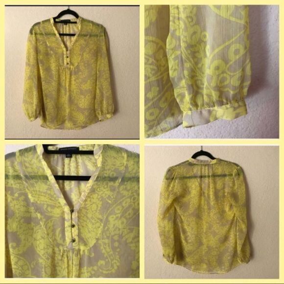 NWOT. Banana Republic sunny yellow sheer blouse - Picture 1 of 7